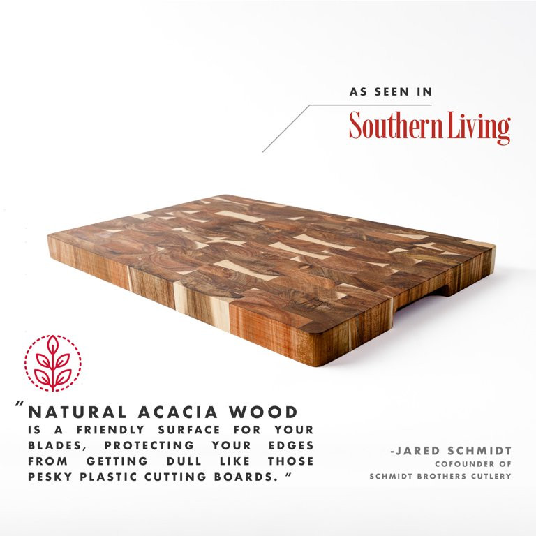Schmidt Brothers Cutlery, Acacia End-Grain Gourmet Cutting Board | Walmart (US)