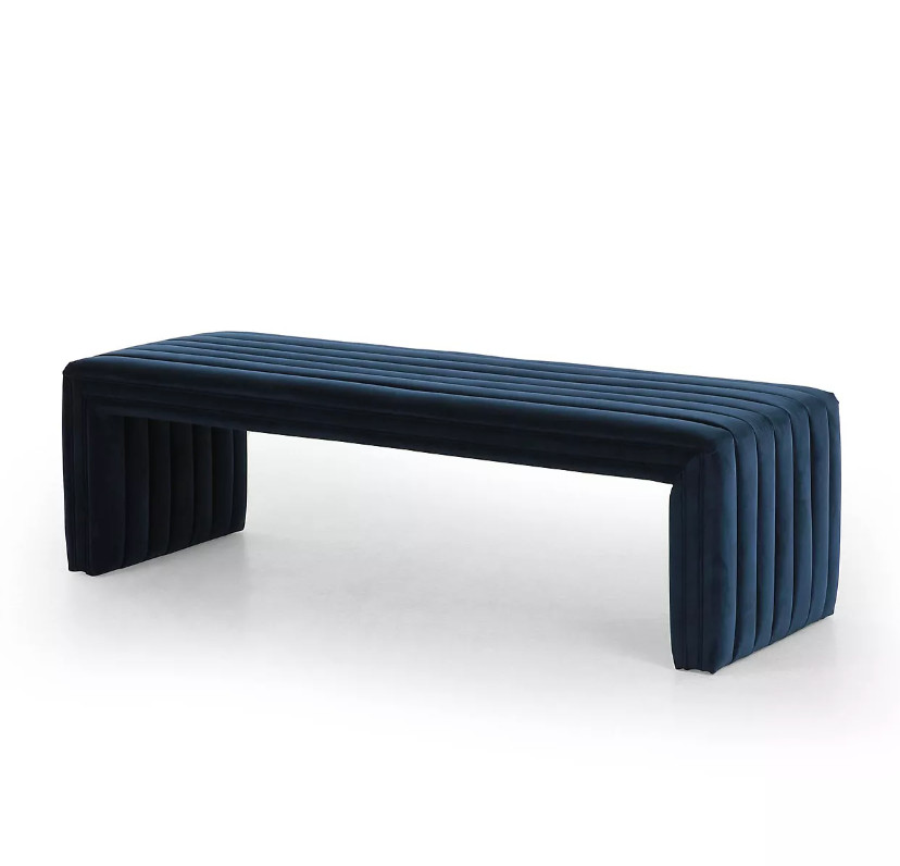 Velvet bench, navy home decor, interior design  

 #LTKHome