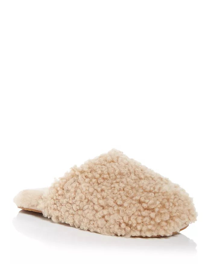 Women's Maxi Curly Shearling Slide Slippers | Bloomingdale's (US)