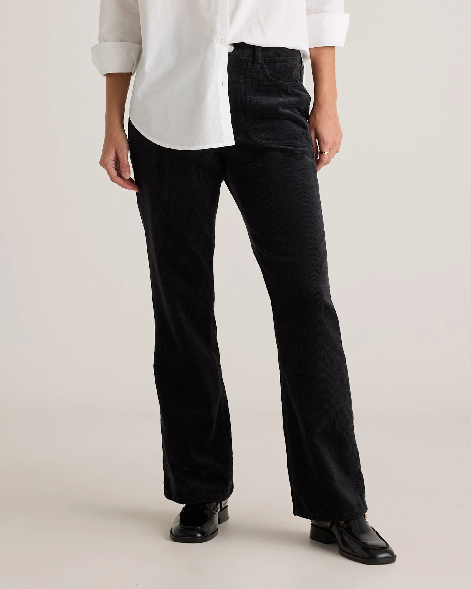 Quince | Women's Organic Stretch Corduroy Flare Pants in Warm Brown, Size 12, Organic Cotton | Quince