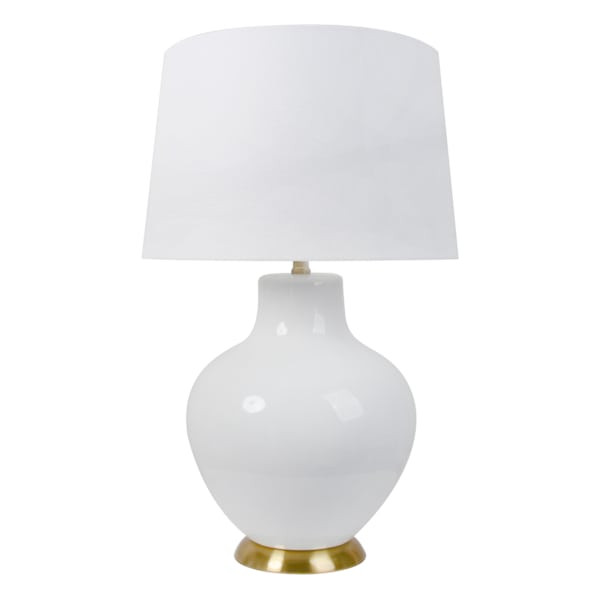 White Ceramic Oversized Lamp With Shade, 27", sold by At Home | At Home