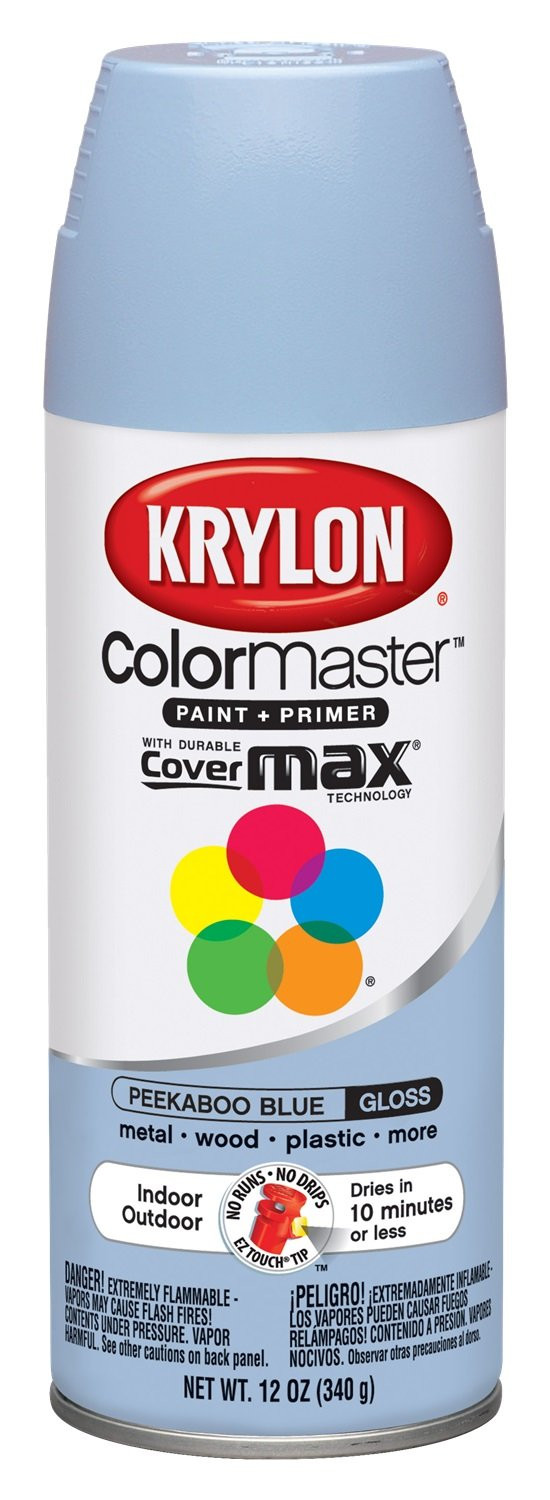 Krylon K05151707 ColorMaster Paint + Primer, Gloss, Peekaboo Blue, 12 oz. | Amazon (US)