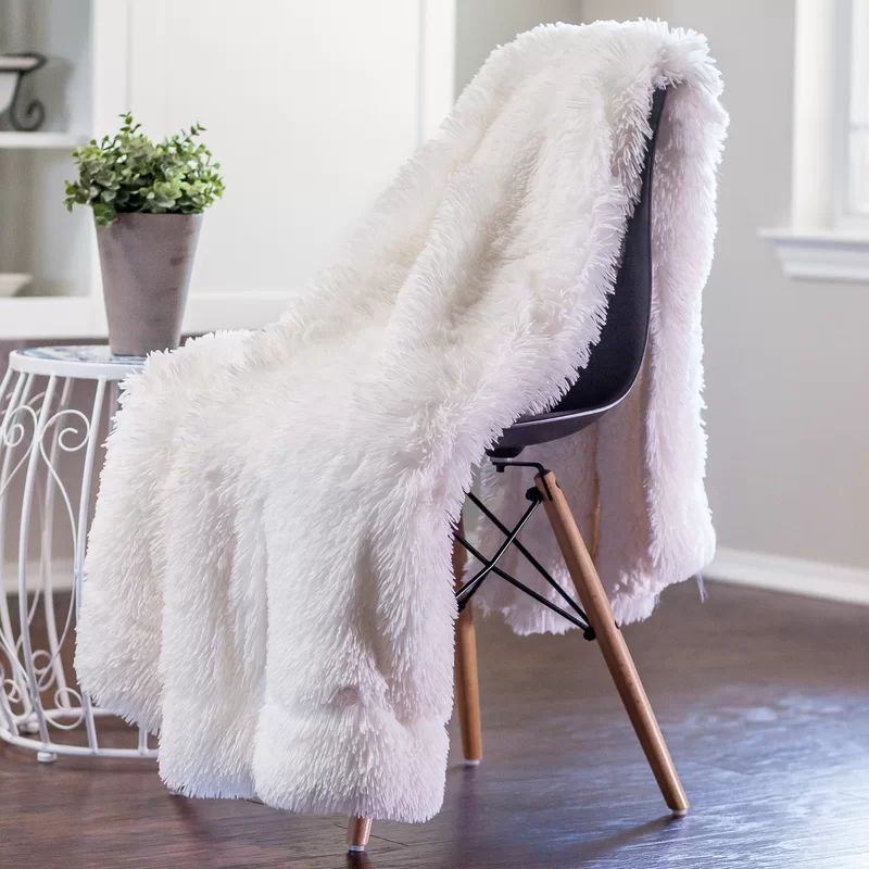 Dedrick Shaggy Super Elegent Sherpa Long Fur Throw | Wayfair North America