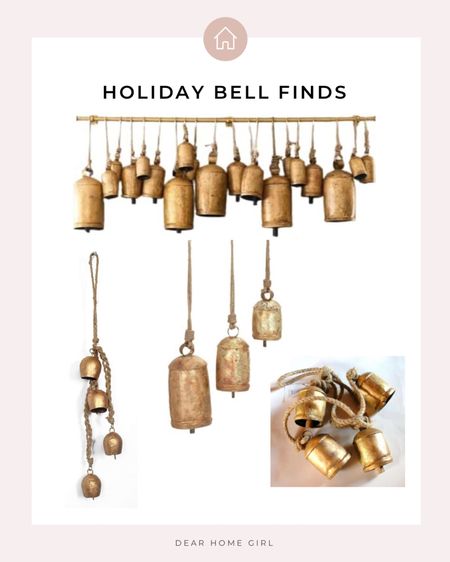 Christmas bells, holiday bells, chimes, vintage, brass bells, gold bells

#LTKHoliday #LTKSeasonal #LTKunder50