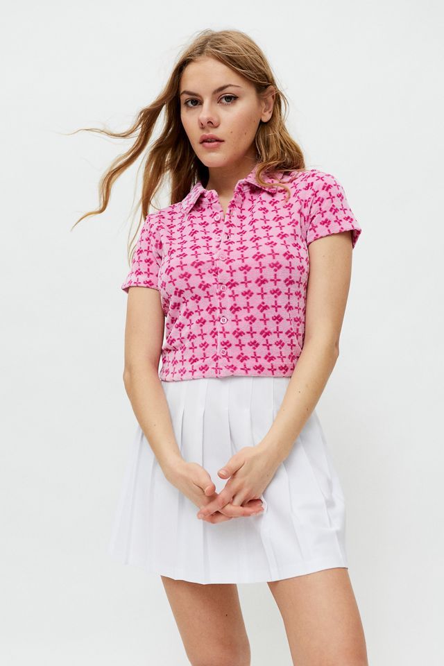 iets frans… Toweling Monogram Button-Down Top | Urban Outfitters (US and RoW)