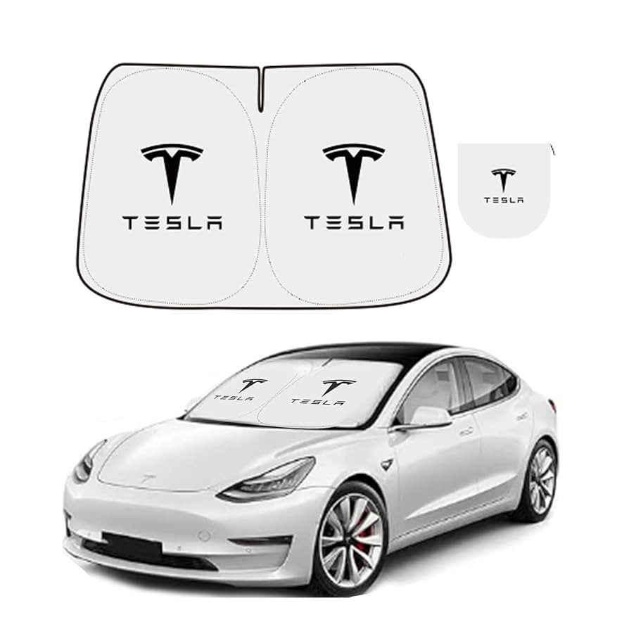 300T Sunshade for Tesla Model Y Model 3, Car Accessories 2025 for Tesla, Front Window Sunshade wi... | Amazon (US)