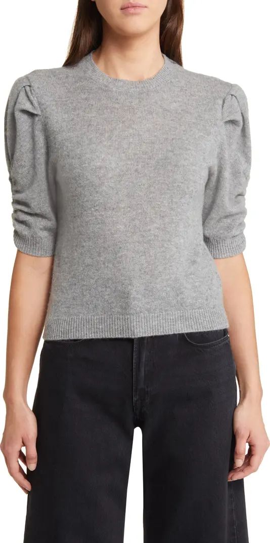 FRAME Ruched Sleeve Recycled Cashmere Blend Sweater | Nordstrom | Nordstrom