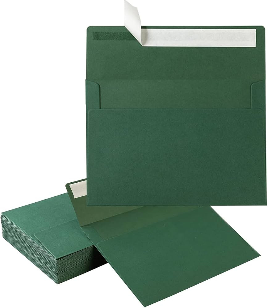 50 Pack 5 x 7 Envelopes Colored Self Seal for Wedding, Party Invitations, Greeting Cards, Announc... | Amazon (US)