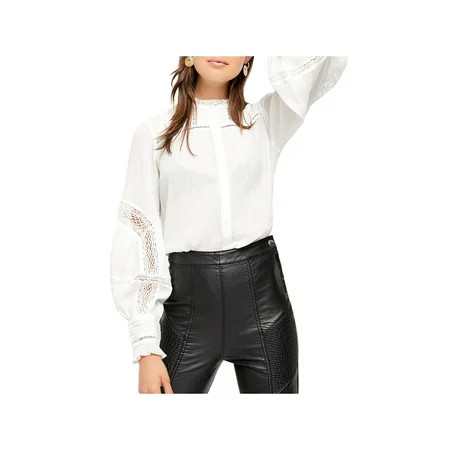 Free People Women s Emma Buttondown Top White Size X-Large | Walmart (US)