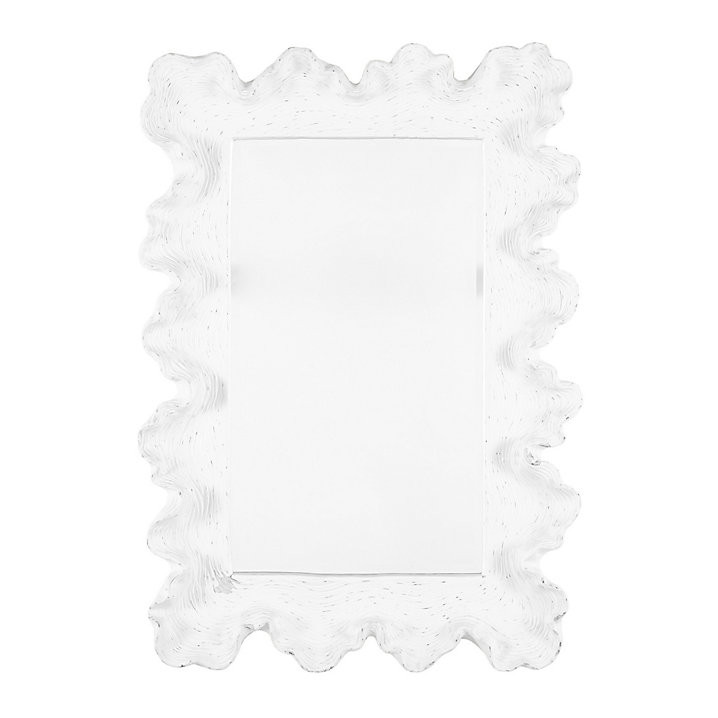 Atoll Rectangular Ruffled Vanity Wall Mirror | Ballard Designs, Inc.