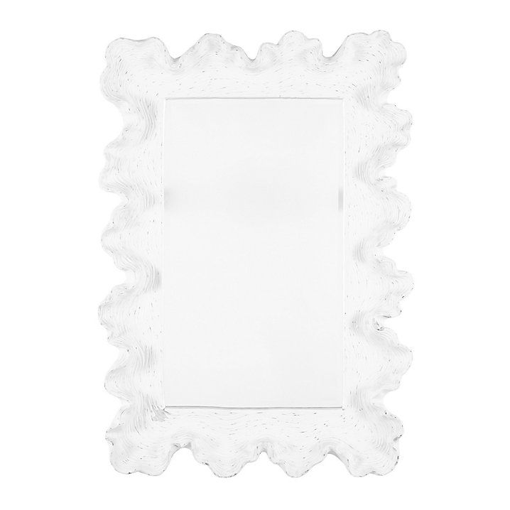 Atoll Rectangular Ruffled Vanity Wall Mirror | Ballard Designs, Inc.