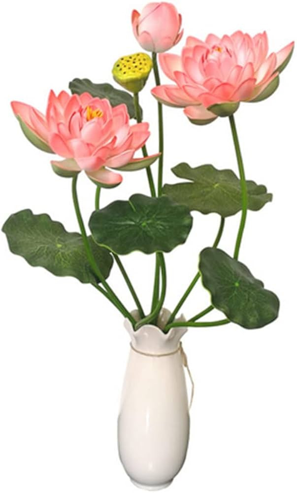 XIZHI 24" Artificial Flower Household Decor Silk Realistic Faux Flower Picks Bouquets Lotus Flowe... | Amazon (US)
