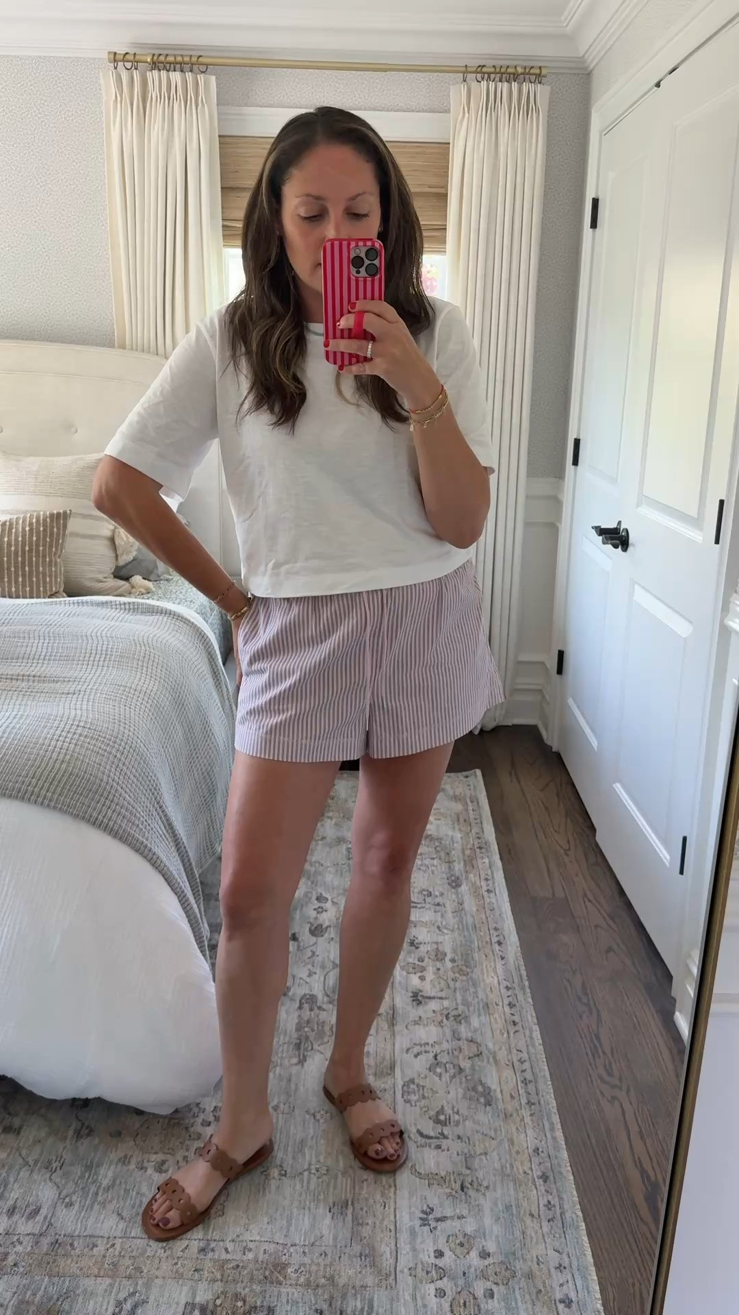 The cutest striped shorts!!! On sale and so comfortable and flattering. Paired them with the perfect white tee and sandals!

#LTKSaleAlert #LTKootd #LTKdayinmylife