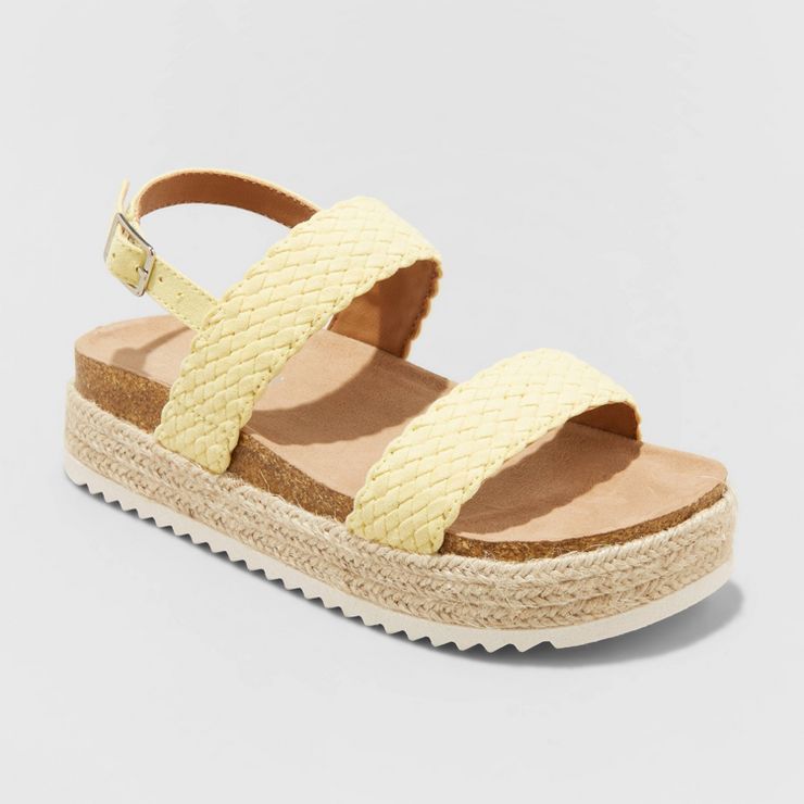 Girls' Romee Footbed Sandals - art class™ Yellow | Target