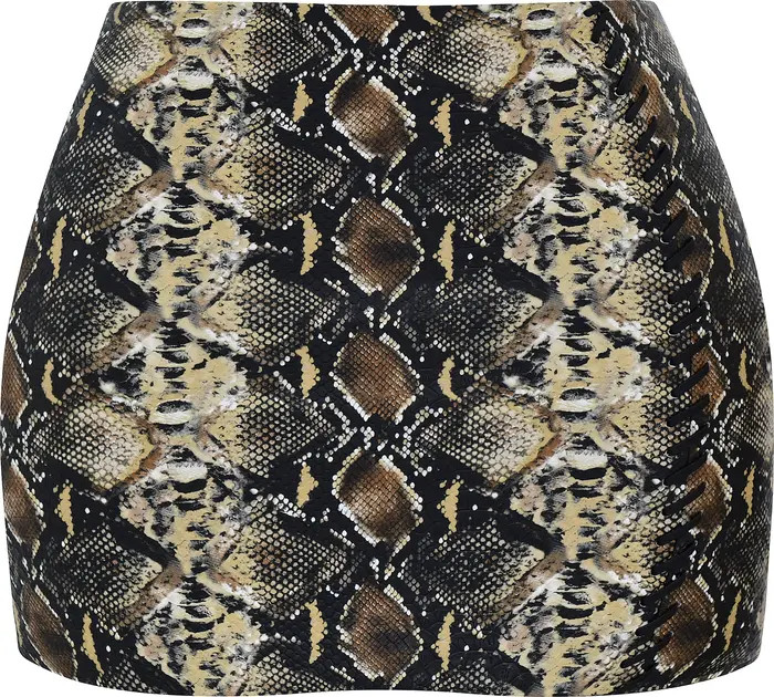 HOUSE OF CB Lena Snakeskin Print Faux Leather Miniskirt | Nordstrom | Nordstrom