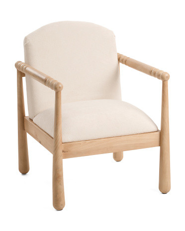 35in Ribbed Armrests Solid Wood Accent Chair | Marshalls