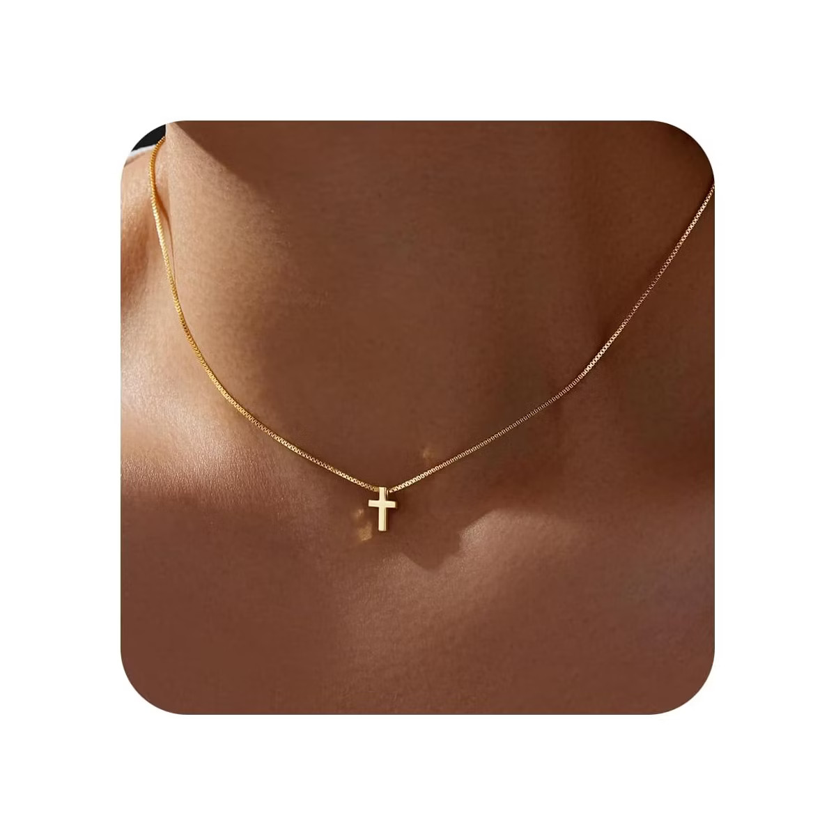 14K Gold & Silver Cross Necklace – Dainty Non-Tarnish Choker, Religious Jewelry Gift for Women | Target
