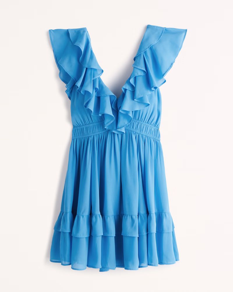 Ruffle Flutter Sleeve Mini Dress | Abercrombie & Fitch (US)