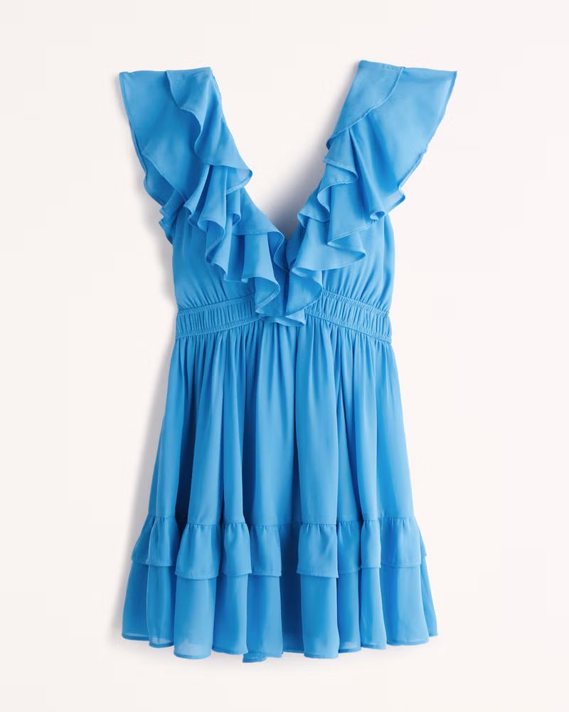 Women's Ruffle Flutter Sleeve Mini Dress | Women's Dresses & Jumpsuits | Abercrombie.com | Abercrombie & Fitch (US)