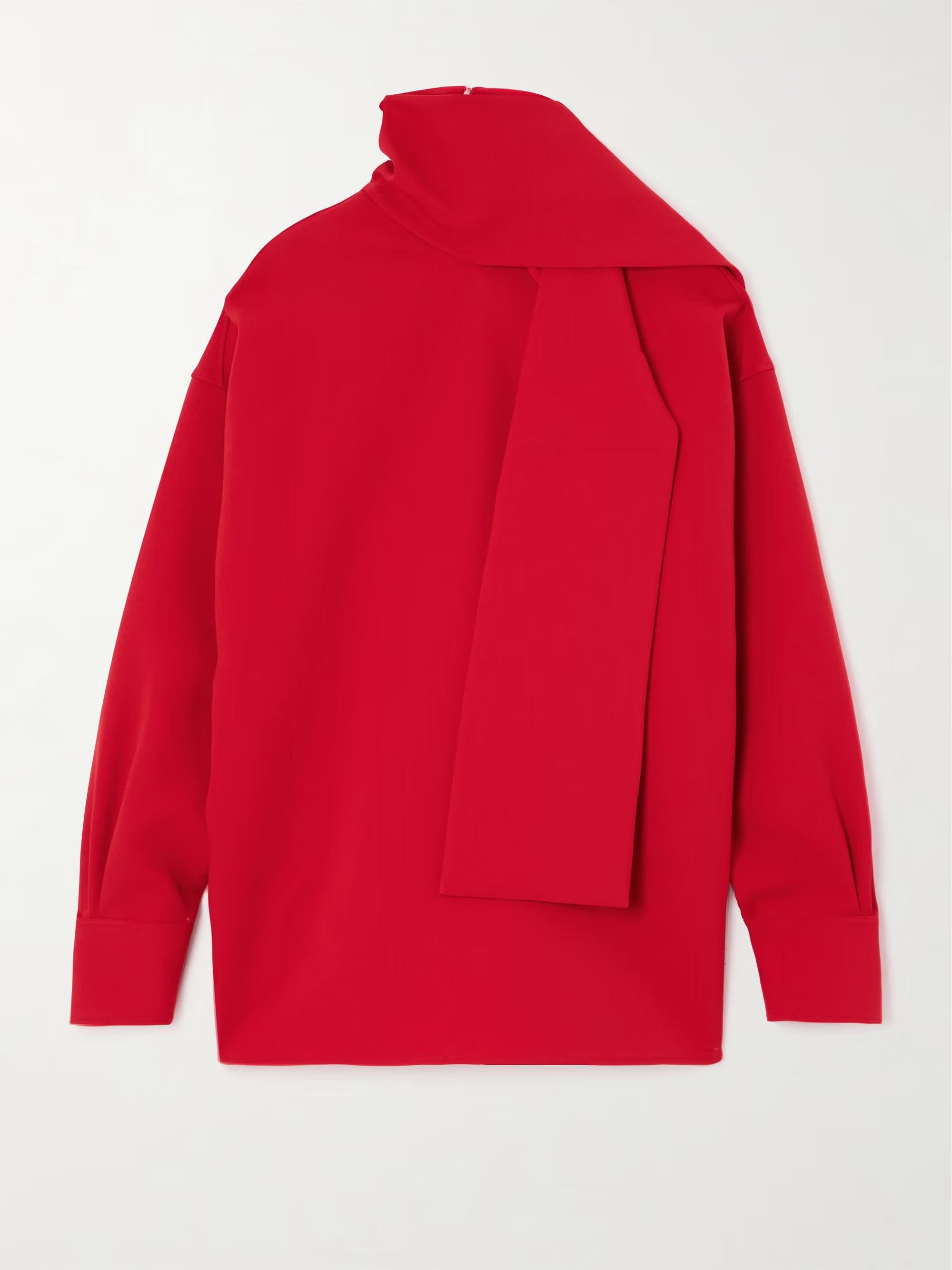 Scarf-detailed twill blouse | NET-A-PORTER (UK & EU)