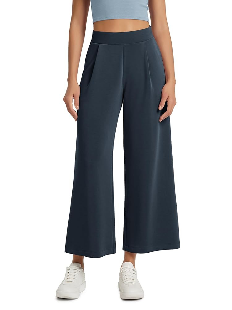 ODODOS Modal Soft Wide Leg Cropped Pants for Women High Waist Casual Relaxed Pants with Pockets-2... | Amazon (US)