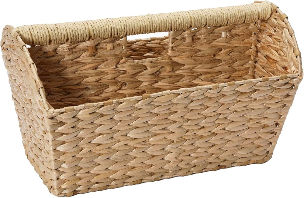 Household Essentials Rectangular Woven Magazine Rack, Cattail | Amazon (US)