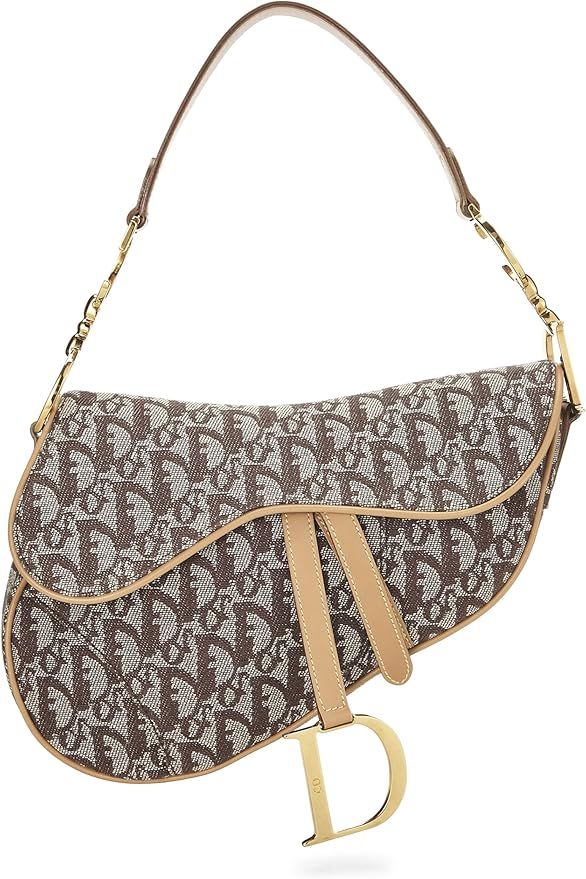 Pre-Loved Brown Trotter Canvas Saddle Bag, Beige | Amazon (US)