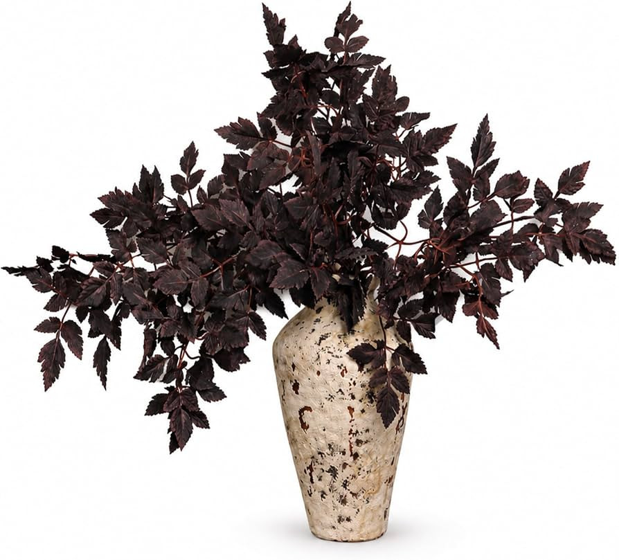 3pcs Artificial Cimicifuga Leaf Spray, 24 in Realistic Faux Plum Branches, Fall Leaves Stems Silk... | Amazon (US)