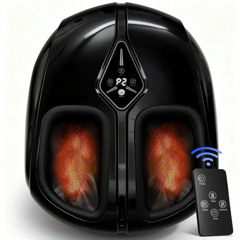 Foot Massager with Heat, Caveen Shiatsu Feet Massager Machine with 4 Modes & 5 Intensities, Auto-... | Walmart (US)