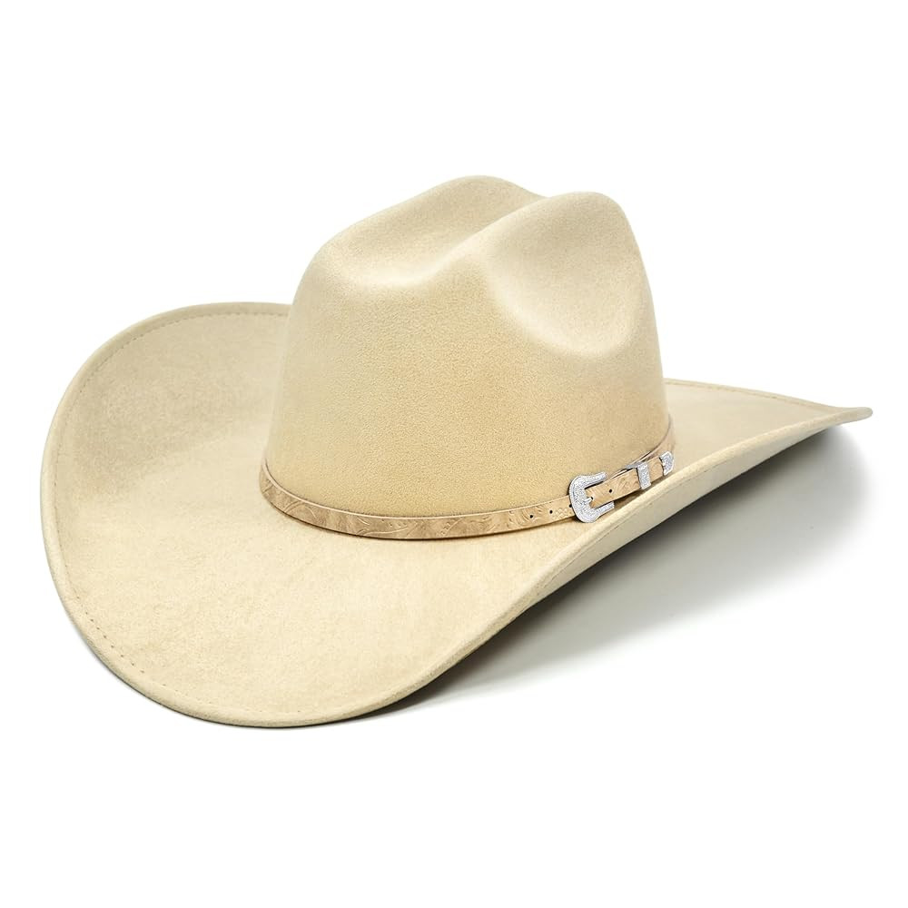 Cowboy Hat for Women and Men with Shapeable Wide Brim - Felt Cattleman Western Hats for Cowboys a... | Amazon (US)