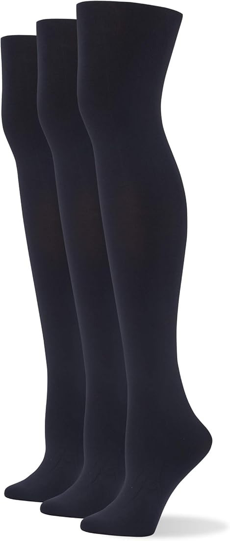 No Nonsense Women's Yoga Waistband Blackout Tights, 3 Pair Pack | Amazon (US)