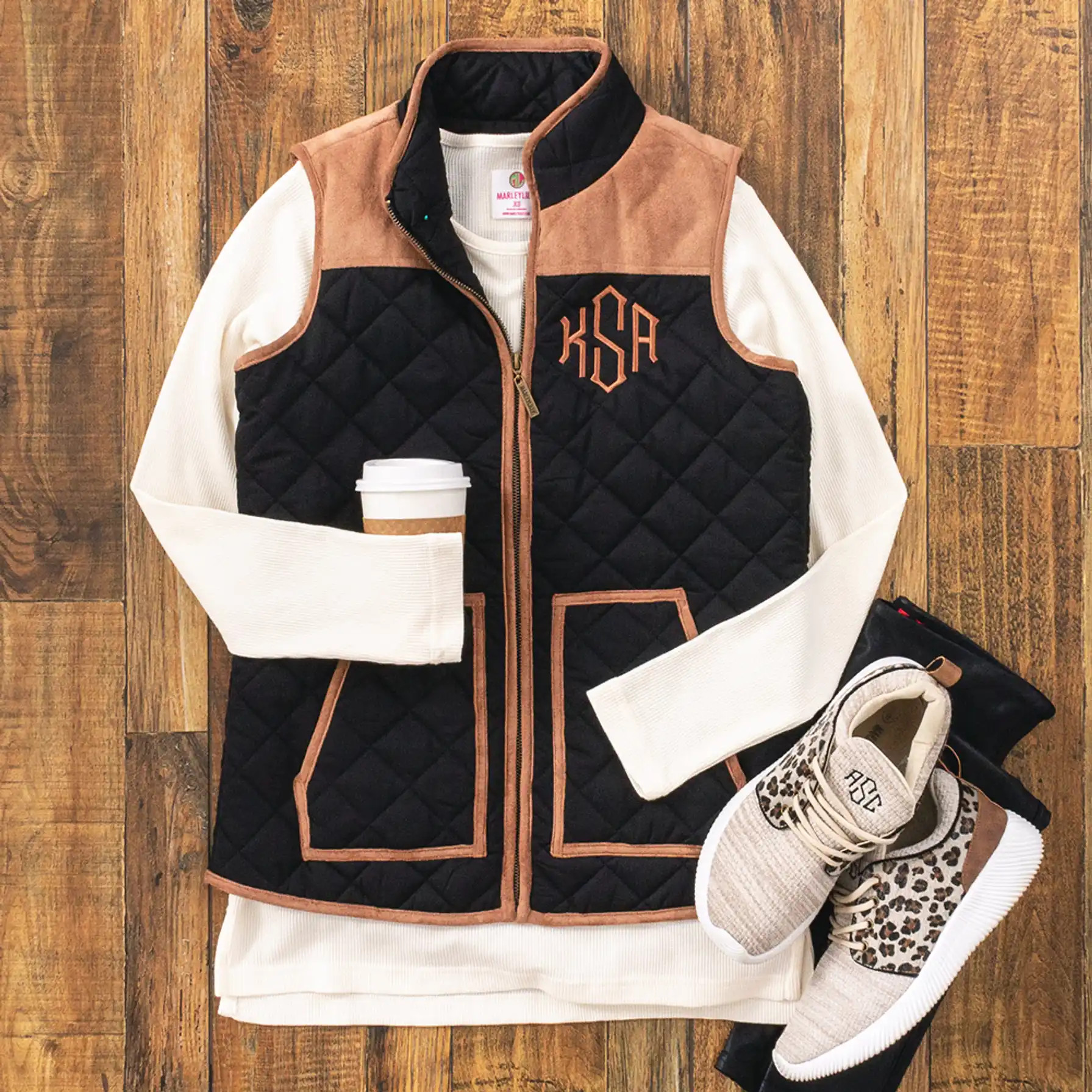 Monogrammed Quilted Barn Vest | Marleylilly