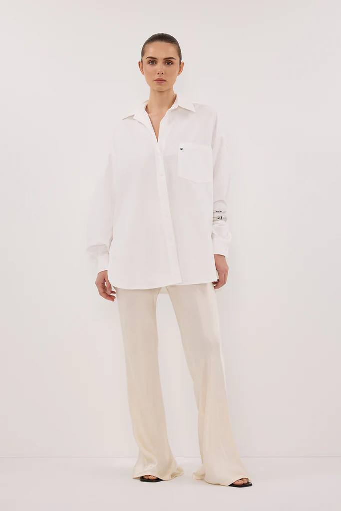 RHEA WHITE OVERSIZED COTTON SHIRT | DISSH
