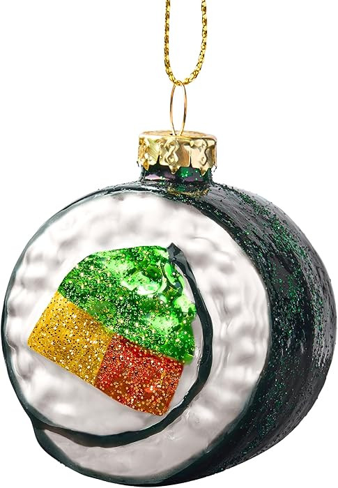 Joiedomi Christmas Sushi Glass Ornament, Xmas Glass Blown Food Ornament Presents for Christmas Tr... | Amazon (US)