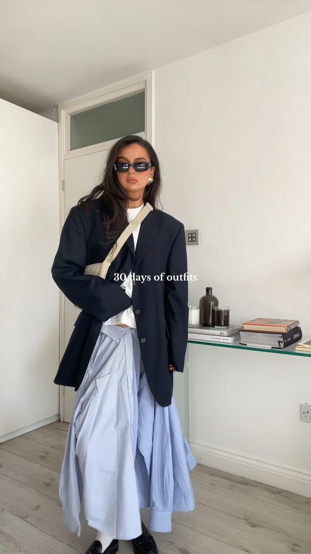 Day 1/30 
DIY SKIRT USING MENS SHIRTS 

Styled with a white uniqlo top
Crossbody bag 
Navy blue blazer & loafers 

#LTKfindsunder50 #LTKstyletip #LTKshoecrush