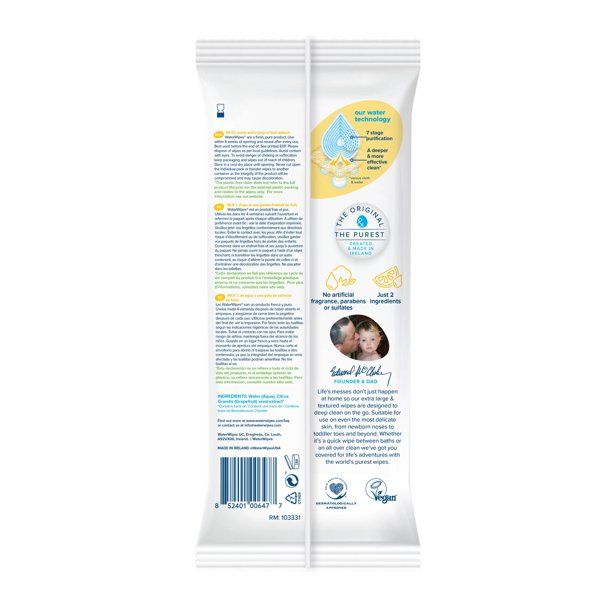 WaterWipes Plastic-Free XL Bathing,Toddler & Baby Wipes, 99.9% Water Based Wipes, Fragrance-Free ... | Walmart (US)