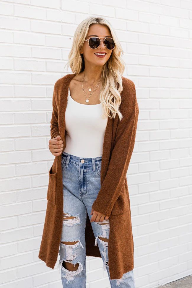 Undeniable Moment Rust Duster Cardigan | The Pink Lily Boutique
