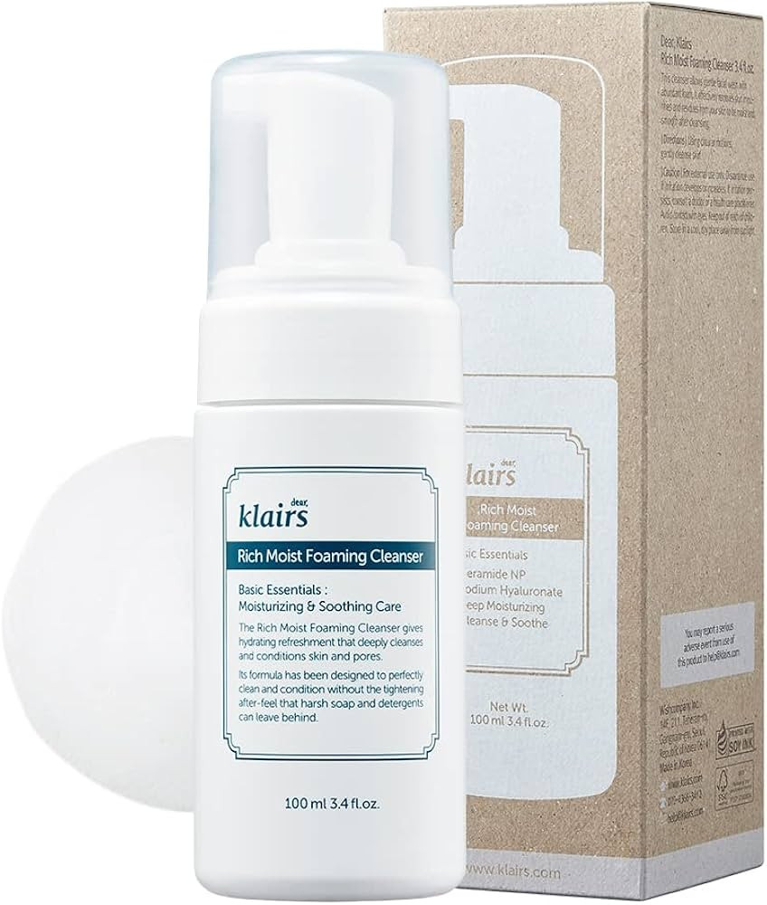 Espuma limpiadora e hidratante Klairs, cosmético coreano (3.38 oz) | Amazon (US)
