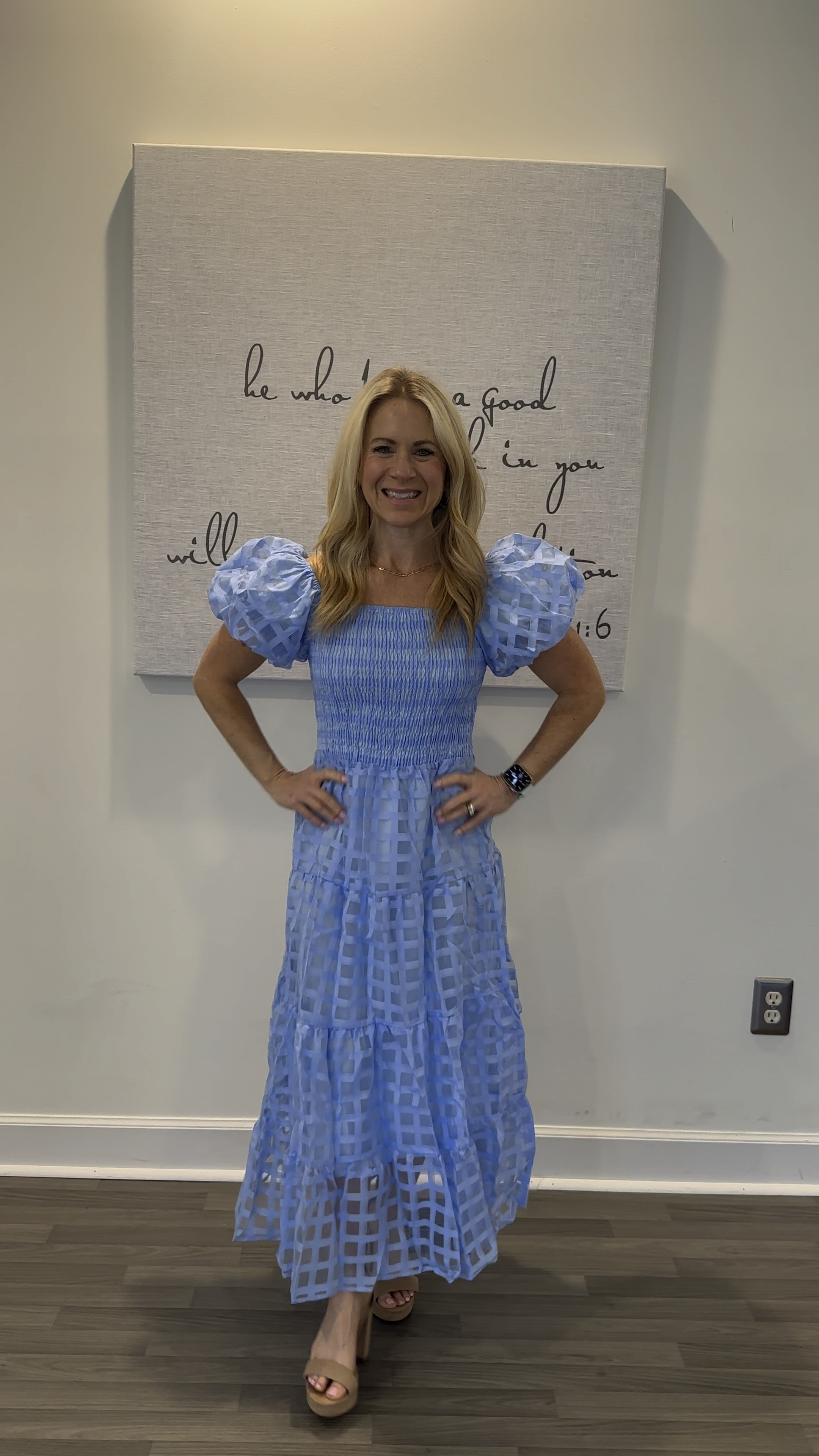 Beautiful blue spring dress! 👗 Love the detail. Puff sleeves can be worn up or off the shoulder! 

#LTKSpringSale #LTKbeauty #LTKfindsunder50