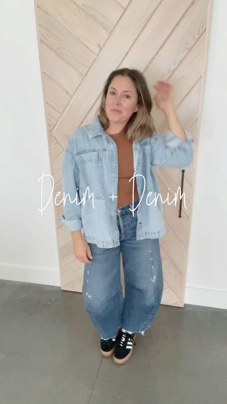 Denim + Denim in my favorite jeans! 

#adidas #denim #barreljeans

#LTKstyletip #LTKshoecrush