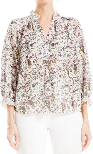 MAX STUDIO Ruffle Collar Puff Shoulder Top | Nordstromrack | Nordstrom Rack