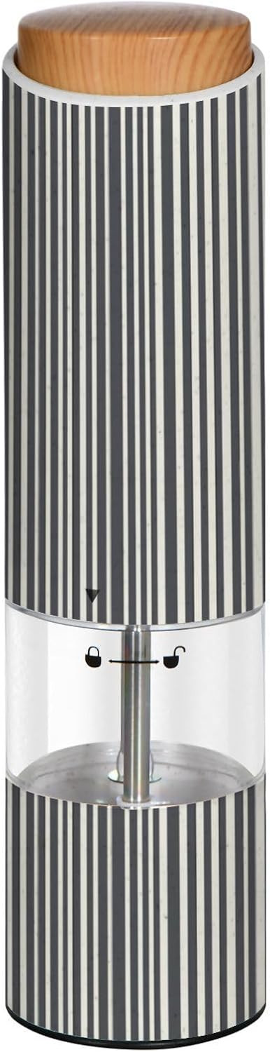 Electric Salt and Pepper Grinder, Battery-Operated Adjustable Coarseness White LED Light, Thin Black Stripes | Amazon (US)