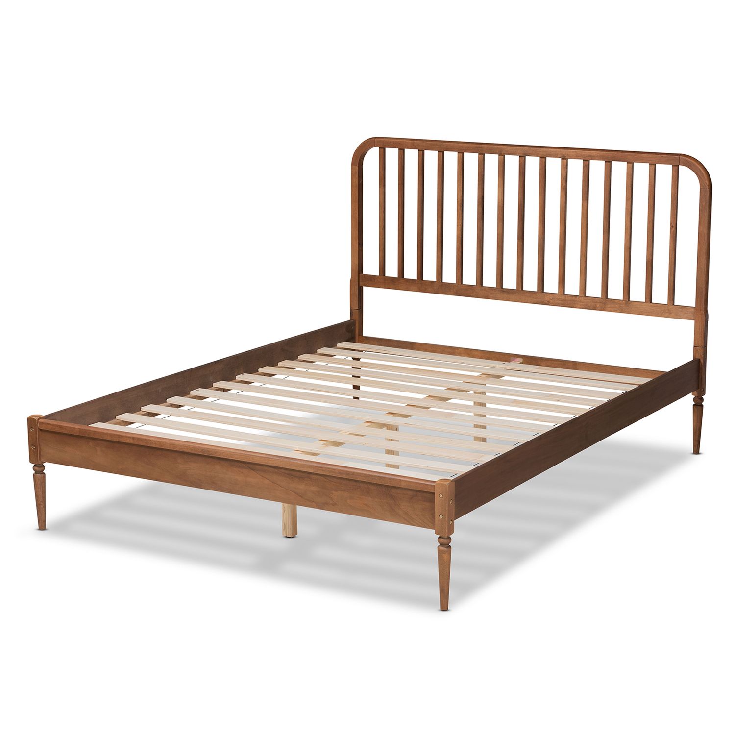 Baxton Studio Neilan Modern and Contemporary Walnut Brown Finished Wood Queen Size Platform Bed | Walmart (US)