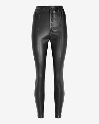 Super High Waisted Ribbed Panel Leggings | Express