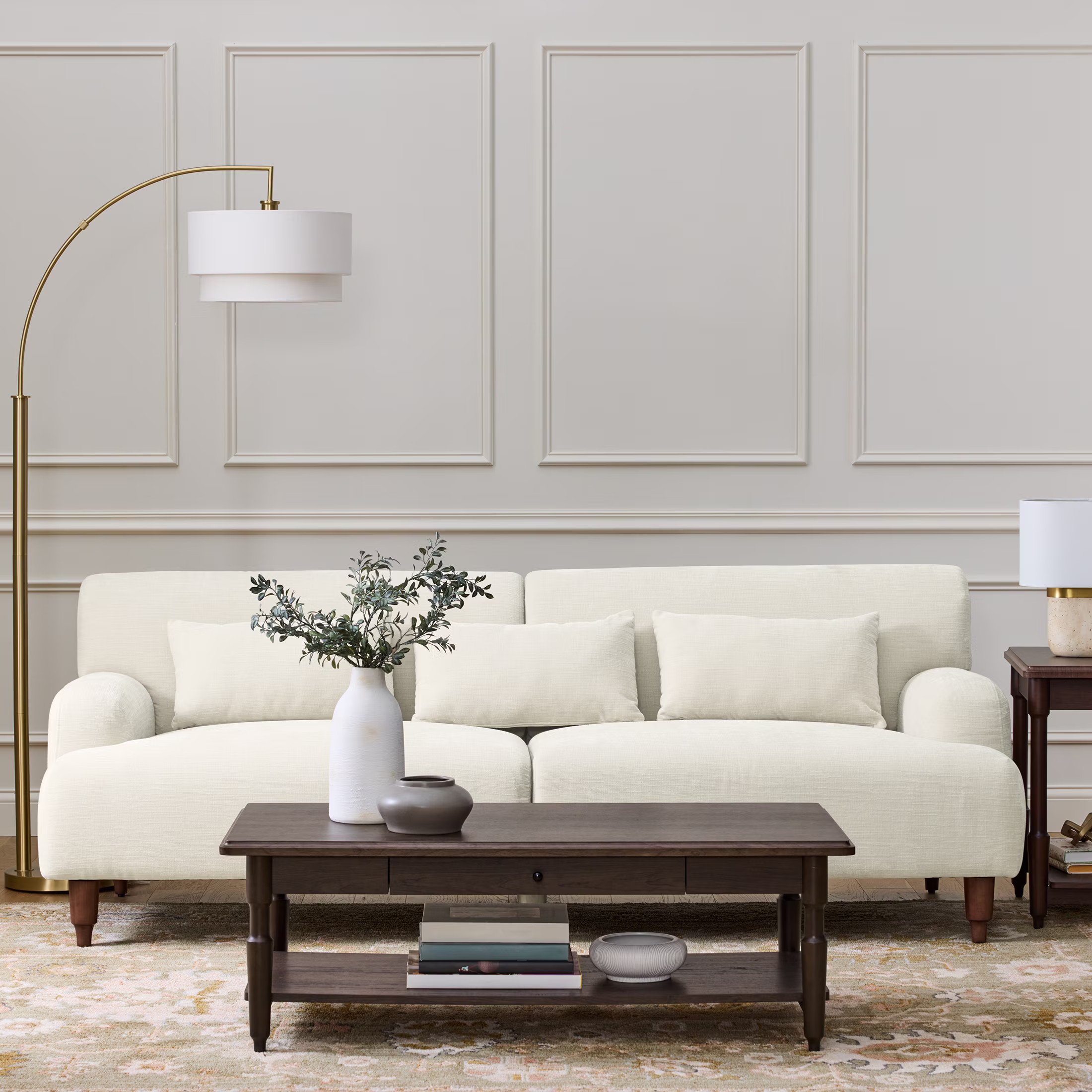 Better Homes & Gardens Ambrose Sofa, Ivory velvet - Walmart.com | Walmart (US)
