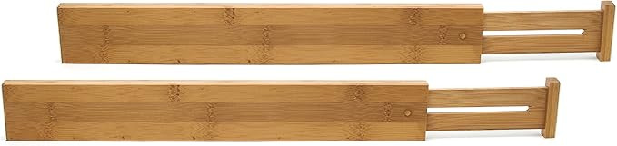 Lipper International 8896 Bamboo Wood Custom Fit Adjustable Kitchen Drawer Dividers, Set of 2 | Amazon (US)