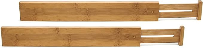 Lipper International 8896 Bamboo Wood Custom Fit Adjustable Kitchen Drawer Dividers, Set of 2 | Amazon (US)