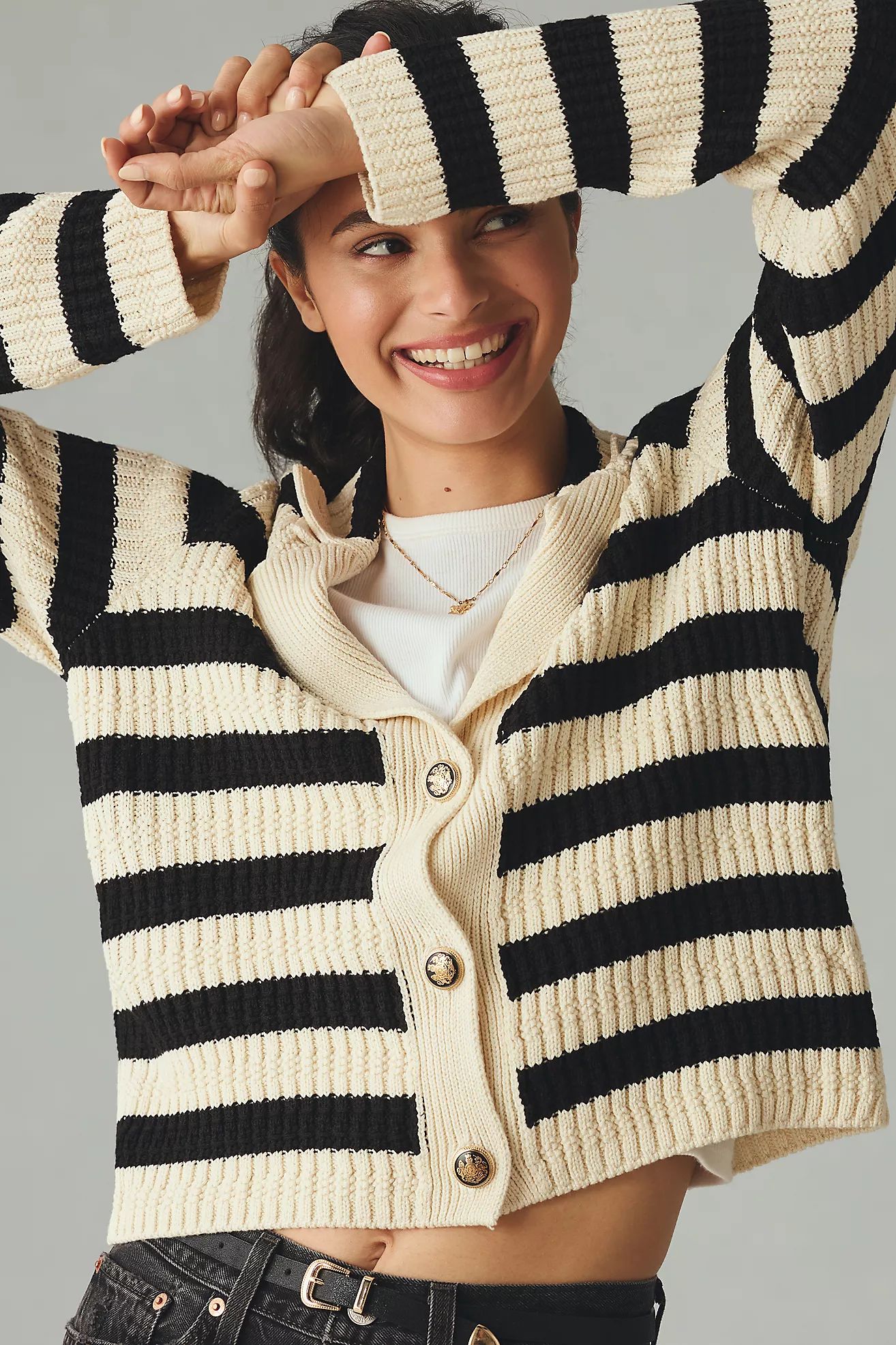 The Greta Polo Cardigan Sweater by Maeve | Anthropologie (US)