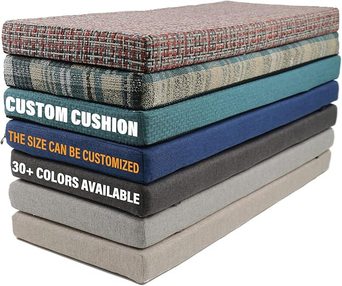 Custom Size Bench Cushion,Custom Bench Cushion for Indoor/Outdoor Furniture,Durable Outdoor Water... | Amazon (US)