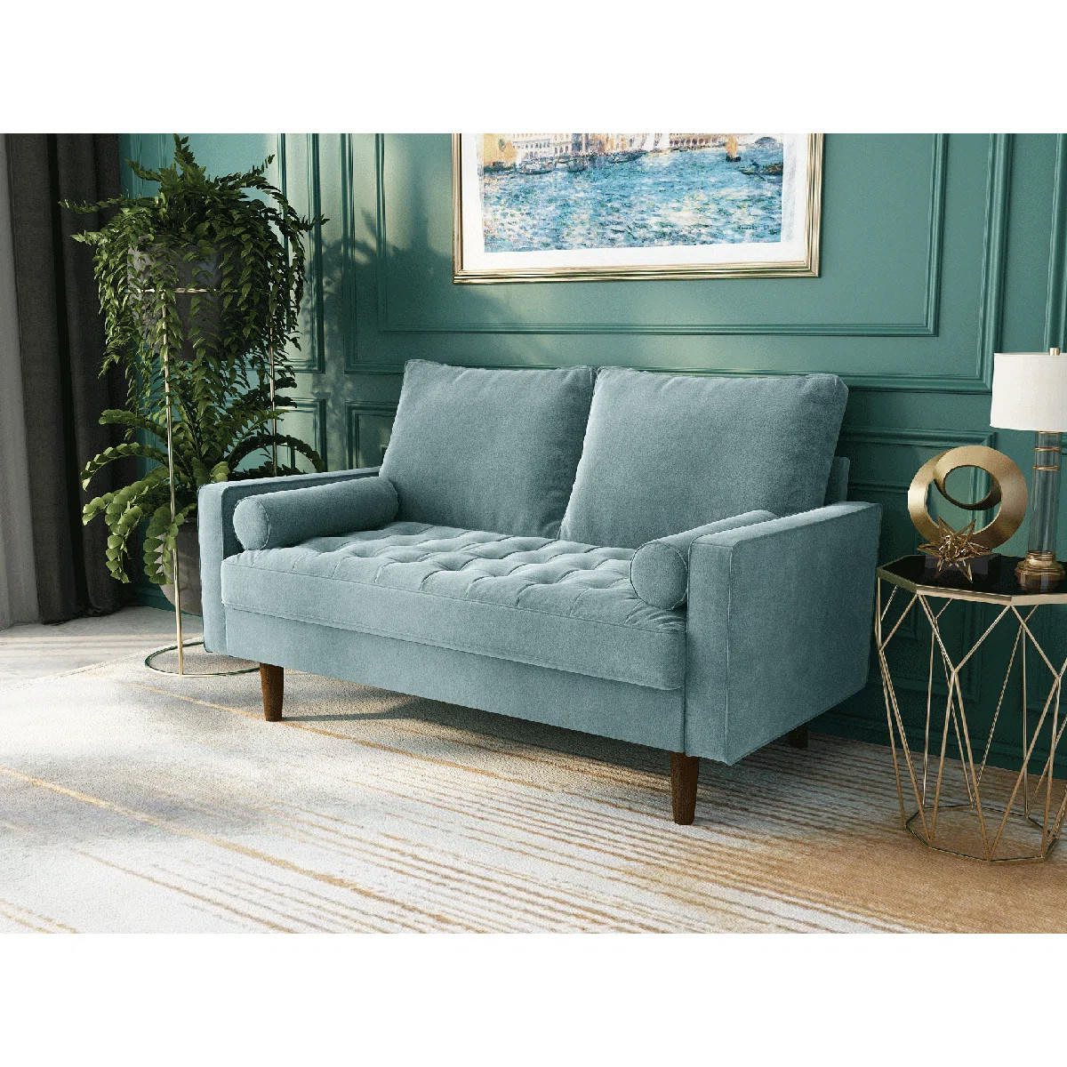 Gabrielo 58" Square Arm Sofa Loveseat | Wayfair North America